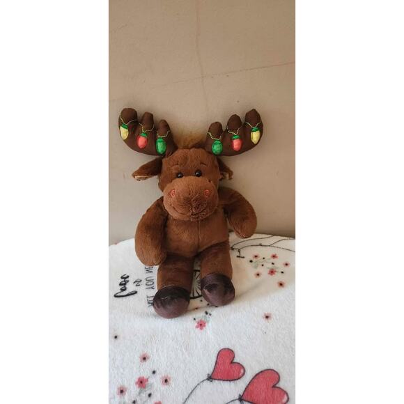 Build A Bear Hal Moose Plush 18in Christmas Light Up Antlers Stuffed Animal Gift - Picture 2 of 9